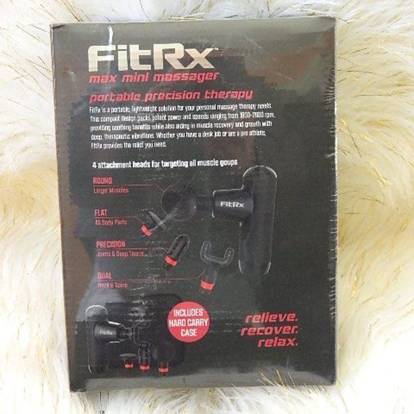 FITRX MAX MINI MASSAGER WITH 4 ATTACHMENTS & CARRYING CASE BRADN NEW SEALED - Picture 3 of 4